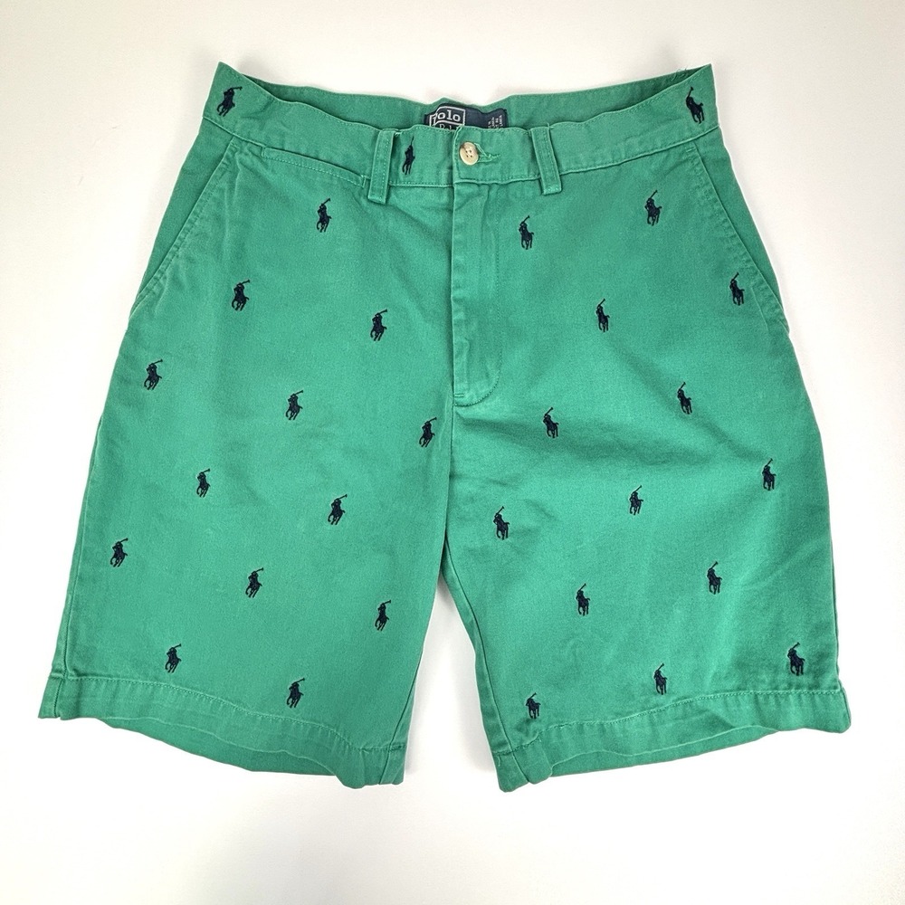 Polo Ralph Lauren Prospect Shorts Green Pony All Over Print Men’s Size 30 Cotton